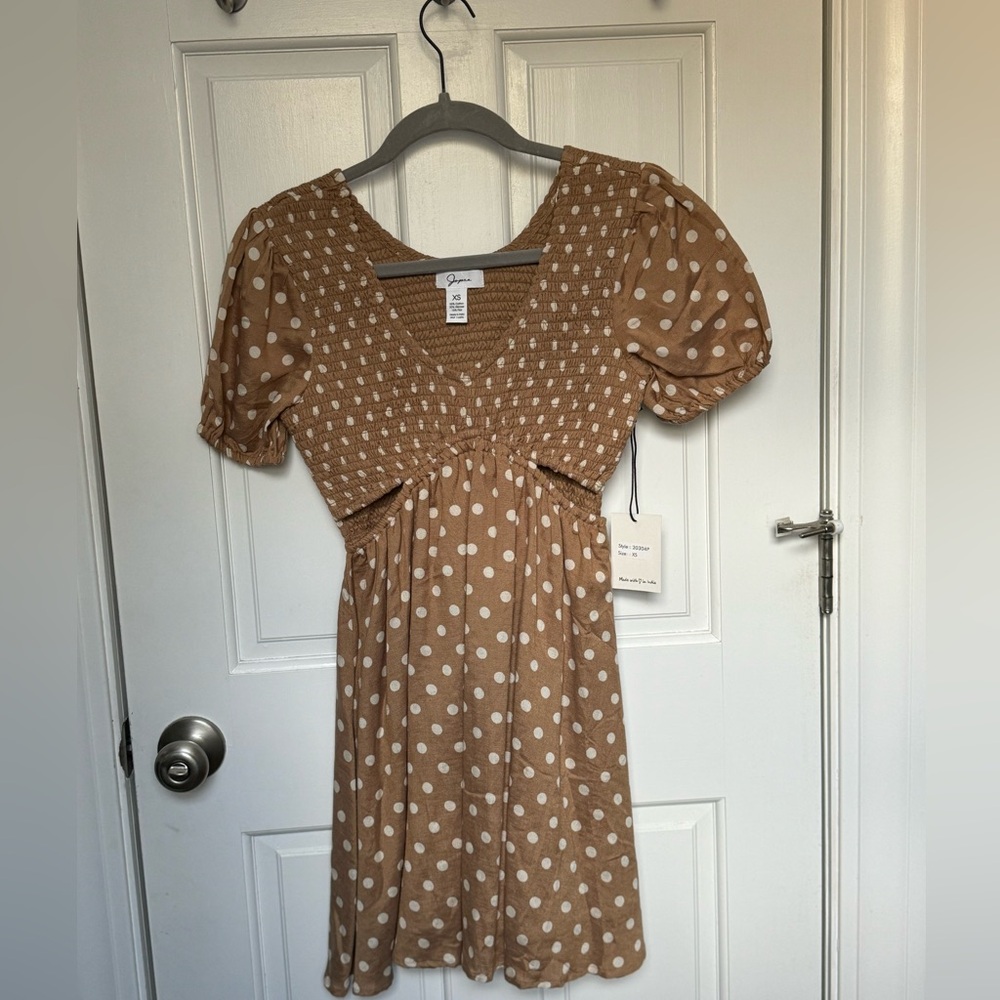 Tan Polka Dot Dress